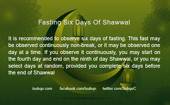 Fasting Six days of Shawwal